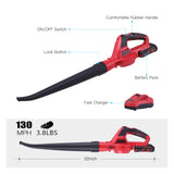 Cordless Leaf Blower 20V Electric Leaf Blower 2.0Ah Lithium Battery&amp;Charger Included for Clearing Leaf&amp;Detritus Sweeping Snow