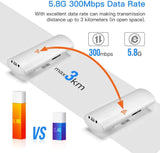 5.8G Outdoor CPE Bridge Long Range 300Mbps Point to Point Transmitter Distance WiFi Transmitter 14DBi High Gain 2 Mimo Antenna