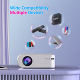 Salange P62 Mini Projector 4000 Lumens, 1920*1080P Supported LED Video Beamer For Mobile Phone Mirroring Android Optional