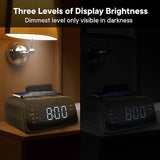 Alarm Clock With Bluetooth Speaker And Wireless Charger,Fm Radio Clock ,Dimmable Led Digital Display For Home Bedroom
