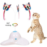 Cat Toys Funny Exercise Electric Flutter Rotating Kitten Toys Cat Chasing Teaser Interactive Flutter Bug Cat Butterfly Toy