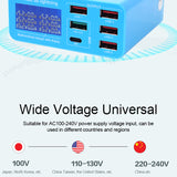 RELIFE RL-304P PD3.0+QC3.0 Smart 6-port USB Digital Display Lightning Charger Suitable for Charging All Mobile Phones And Tablet
