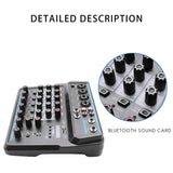 M-6 Portable Mini Mixer Audio DJ Console with Sound Card, USB, 48V Phantom Power for PC Recording Singing Webcast Party(US Plug)