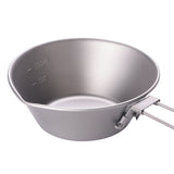 Titanium Bowl Ultralight Camping Dinner Bowl Food Container with Volume Marker for Home Outdoor Camping Hiking Backpacking
