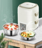 220V 2.2L Electric Rice Cooker Portable Household Meals Lunch Heating Box For Travel Trip School Hotel Using