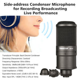 TAKSTAR SM-8B Side-address Microphone High Sensitivity Condenser Mic with Windscreen Mounting Adapter for Recording Broadcasting