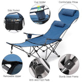 Fishing Chair Camp Chair Folding Beach Picnics Camping Chair Portable Adjustable Reclining Bed Nap Chair with Removable Footrest
