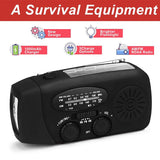 Mini Multi-functional Hand Radio Solar Crank Dynamo Powered AM/FM/NOAA Weather Radio Use Emergency LED Flashlight Power Bank
