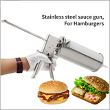 Stainless steel Burger Sauce Gun Salad Dressing Dispenser 10g 20g Hamburger Jam Filler Bottle Squeezer Burgers Shop Equipment