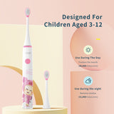 SEAGO Sonic Electric Toothbrush Upgraded Kid Safety Automatic Toothbrush USB Rechargeable with 2 pcs Replacement Brush Head SK2