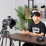 TC3 Teleprompter for Tablet Smartphone DSLR Camera Portable Teleprompter with Remote Control + Lens Adapter Rings for Mobile