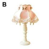 Girls Bedroom Table Lamp Princess Lace Lampshade Tassel Wood Desk Lighting Bedside Lamp E27 Book Reading Fabric Table Lamp  D92