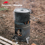 Naturehike Ultralight 200g Portable Camping Stove Outdoor Hiking Picnic BBQ Titanium Firewood Stove Cookware Picnic Equipment