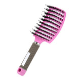 Women Hair Scalp Massage Comb Bristle&Nylon Hairbrush Wet Curly Detangle Hair Brushes for Salon Hairdressing Styling Tools