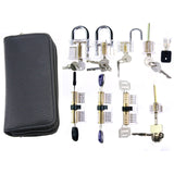 Practice Pick Set for Locksmith Beginner,24pcs Remove Pick Tool with Various Transparent Locks Combination,Locksmith Tools Kit