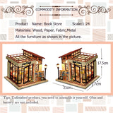 DIY Doll House Miniature Dollhouse With Furnitures Wooden House Miniaturas Toys For Children New Year Christmas Gift Book Store