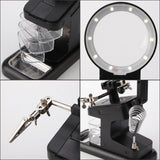 Magnifying Glass Soldering Iron With LED Light Storage Box 3X 4.5X 25X Helping Hand Rework Station Repair Welding Tools