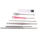 7Pcs/set Ear Wax Pickers Stainless Steel Earpick Wax Remover Curette Ear Pick Cleaner Ear Cleaner Spoon Care Ear Clean Tool