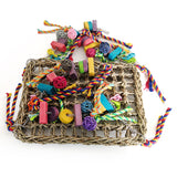 Parrot Bird Climbing Net Woven Natural Straw Parrot Toys Hammock Swing Mesh Mat Parrot Bite Climbing Chewing Training Tool