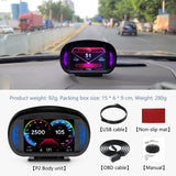 P2 OBD Car HUD Head-up Display LCD Instrument GPS Vehicle Slope Meter Atmosphere Lamp
