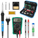 Handskit 80W Digital Tin Soldering Iron kit Soldering Iron Electric with regulator 110V 220V Multimeter welding work kits
