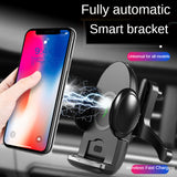 360 Degree Rotation Charging Mount Bracket  Clamping Fast Wireless Car Charger For iphone Android Air Vent Phone Holder