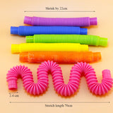 Colorful Fidget Pop Tubes Toys Autism Adults Sensory Stress Relief Toys Kids Funny Early Educational Antistress Toy