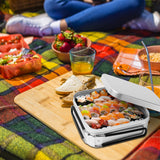 1600ml Ultralight Lunch Box with Foldable Handles Camping Lunch Box Outdoor Rice Case for Outdoor Camping Backpacking Picnic