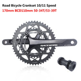 110BCD Bike Crankset 22s Road Bike Hollow Double Sprockets 170mm 53-39T 50-34T Double Chainring Racing Bicycle Cranks Parts