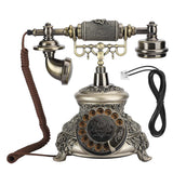 Retro Vintage Phone Desktop Home Landline Phone Old Phone European Resin Classical Rotary Dial Telephone for Home Office Hotel
