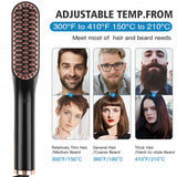 PTC Heating Hair Straightener Brush Comb Men Beard Smooth Shape Anti Static Fluffy Straight Beard Comb Electric Hair Brush