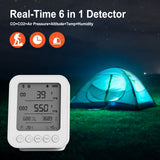 6 In 1 Car Air Quality Detector Vehicle Air Warning Smart Terminal CO CO2 Air Pressure Altitude Temp Humidity 24 H Real Monitor