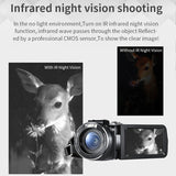 Camcorder Video Camera for YouTube Vlog Filming Ordro Z20 16X Digital Zoom Night Vision Camara Filmadora with Microphone
