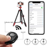 Phone Tripod 54 Inch Portable Travel Tripods Camera Tripod With BT Remote Control And Cell Phone Clip 1/4 Inch Screw Mount
