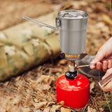 1L Coffee Cup with Folding Handle &amp; Ventilated Lid Camping Kettle Lightweight Cook Pot for Backpacking Hiking Camping Travelling