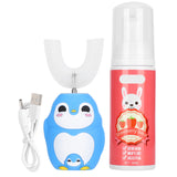 Silicone UShaped Head Smart Children Safe Low Amplitude High Frequency Motor Automatic Sonic Electronic Toothbrush Mousse 60ml