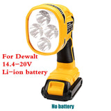 12W LED Work Light Portable Camping Flashlight Handheld Lantern for Dewalt 14.4V 18V 20V Li-ion Battery DCB140  DCB180