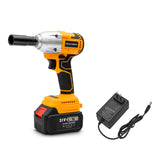 Cordless Impact Wrench Brushless 330NM Torque Stepless Speed with 21V Li-ion Battery and Charger Variable Speed with 22mm Socket