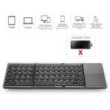 Folding Bluetooth Keyboard,Rechargeable Portable BT Wireless Foldable Mini Keyboard with Touchpad for Tablet Samsung or Other Ce