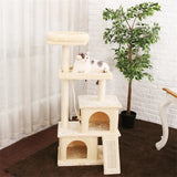 Cat Scratcher Tower Home Furniture Cat Tree Pets Hammock Sisal Cat Scratching Post Climbing Frame Toy Spacious Perch