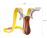 Stainless steel flat rubber band slingshot outdoor sports hunting high precision 3 times aiming slingshot With solid wood patch