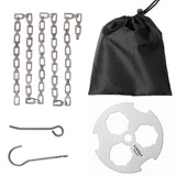 Lixada Camping Tripod Board Turn Branches into Campfire Tripod Titanium Campfire Support Plate with Adjustable Chain for Cooking