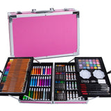 141pcs Alloy Box Painting Drawing Art Kit Color Pencil Crayon Pigment Brush For Boys Girls Kids Gift