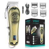 VGR Professional full metal hair clipper beard electric barber hair trimmer for men rechargeable haircut machine cordless