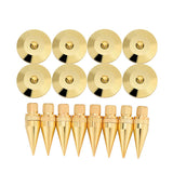 8 Pairs 6 x 36MM Copper Speaker Spike Isolation Stand + Base Pad Feet Mat for Speaker Amplifier CD DVD Player Turntable Recorder