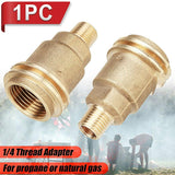 QCC1 Nut Propane Gas Fitting Hose Adapter With 1/4Inch Male Pipe Thread Propane Quick Connect Fittings Propane Adapter