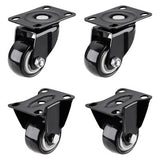 4 Pack 2in Heavy Duty Caster Wheels Polyurethane Swivel  with 360 Degree Top Plate 220lb Total Capacity for Furniture