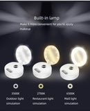 Mini Make Up Mirror WIth Light Sprayer Skin Moisturizing Spray LED Face Cosmetic Mirror Nano Mist Pocket Humidifier Girls Mirror