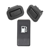 3 Pcs Car Accessories: 1 Pcs Fuel Gas Door Release Handle &amp; 2 Pcs Rear Seat Recliner Button Switch Black