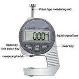 ABS + Stainless Steel Digital Thickness Gauge Inch/ Metric Thickness Measuring Tools 0-0.5 Inch Gauging Tools